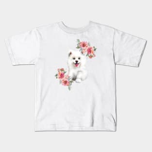 Cue Samoyed Puppy Dog Watercolor Art Kids T-Shirt